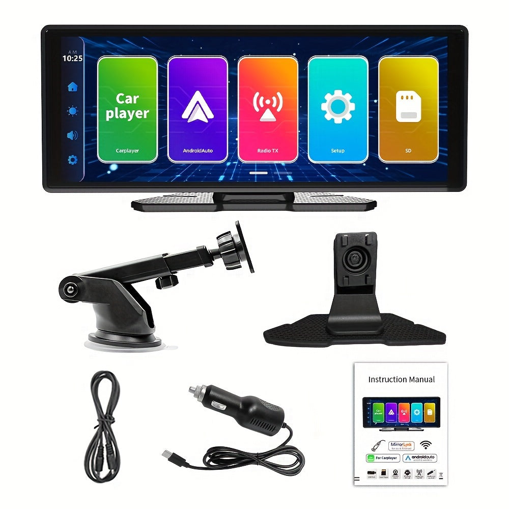 26.06cm Touchscreen Wireless Carplayer Portable Car Stereo Android Auto, Car Play Navigation With Voice Control, Handsfree Call/Music, AUX/FM Transmitter, Car Radio Receiver