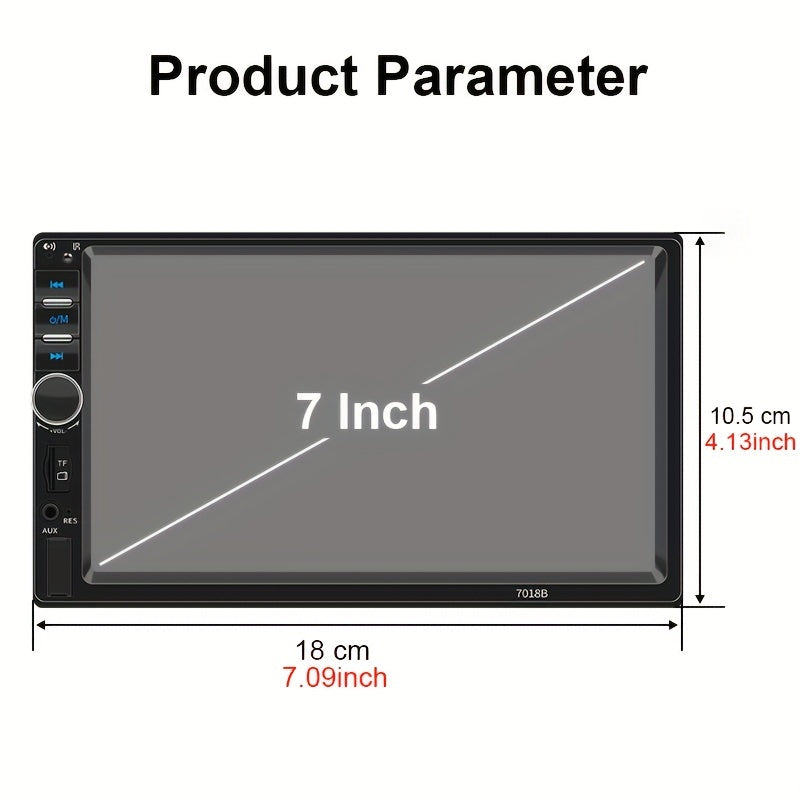 مشغل وسائط MP5 للسيارة، ترقية صندوق راديو 1-DIN مع شاشة تعمل باللمس قياس 7 بوصات، راديو سيارة مع FM ومدخل AUX وUSB، اتصال مرآة الهاتف