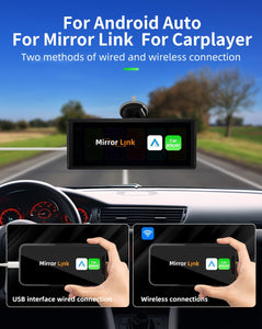 26.06cm Touchscreen Wireless Carplayer Portable Car Stereo Android Auto, Car Play Navigation With Voice Control, Handsfree Call/Music, AUX/FM Transmitter, Car Radio Receiver